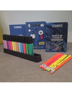 Set Diario Comix Scomix  Evidenziatore e Matita Stabilo