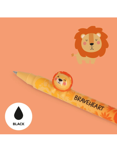 Penna Gel con Animaletto Decorativo Lion "The King" Lovely Friends Legami