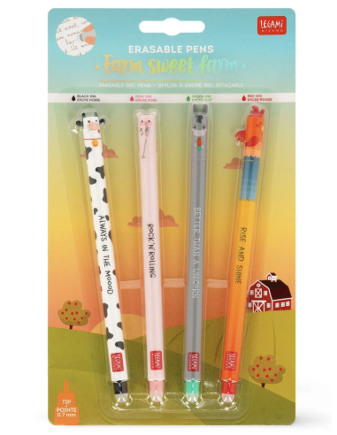 Set di 4 Penne Gel Cancellabili Erasable Pen Legami