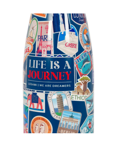 Bottiglia Termica 500 ml Travel Stickers Hot & Cold Legami