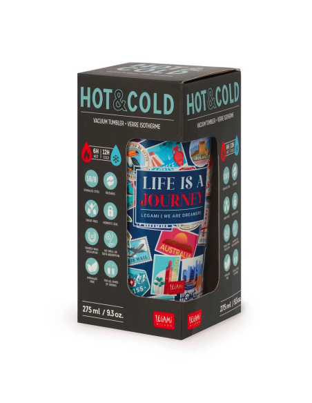 Bicchiere Termico 275 ml Travel Stickers Hot & Cold Legami
